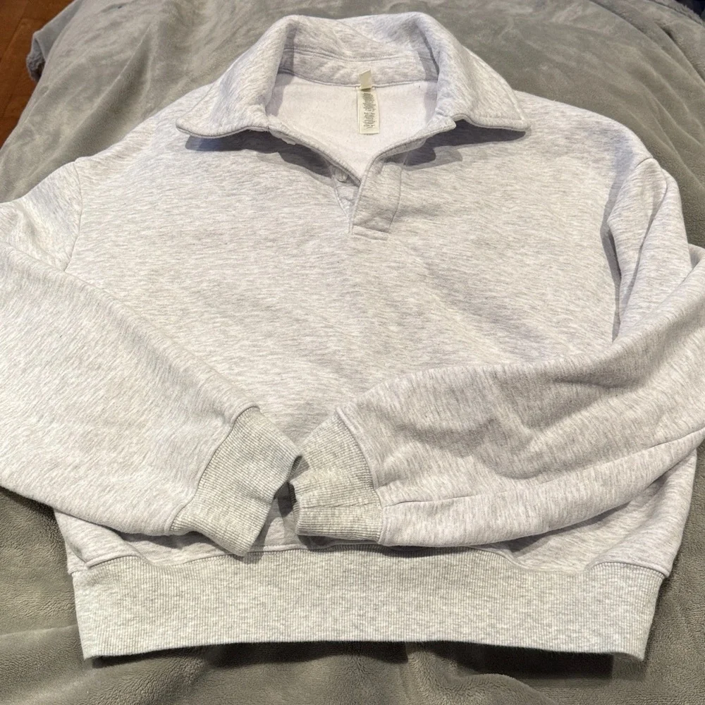 Skims Cotton Fleece Blend Polo Sweatshirt - Picture 2 of 5